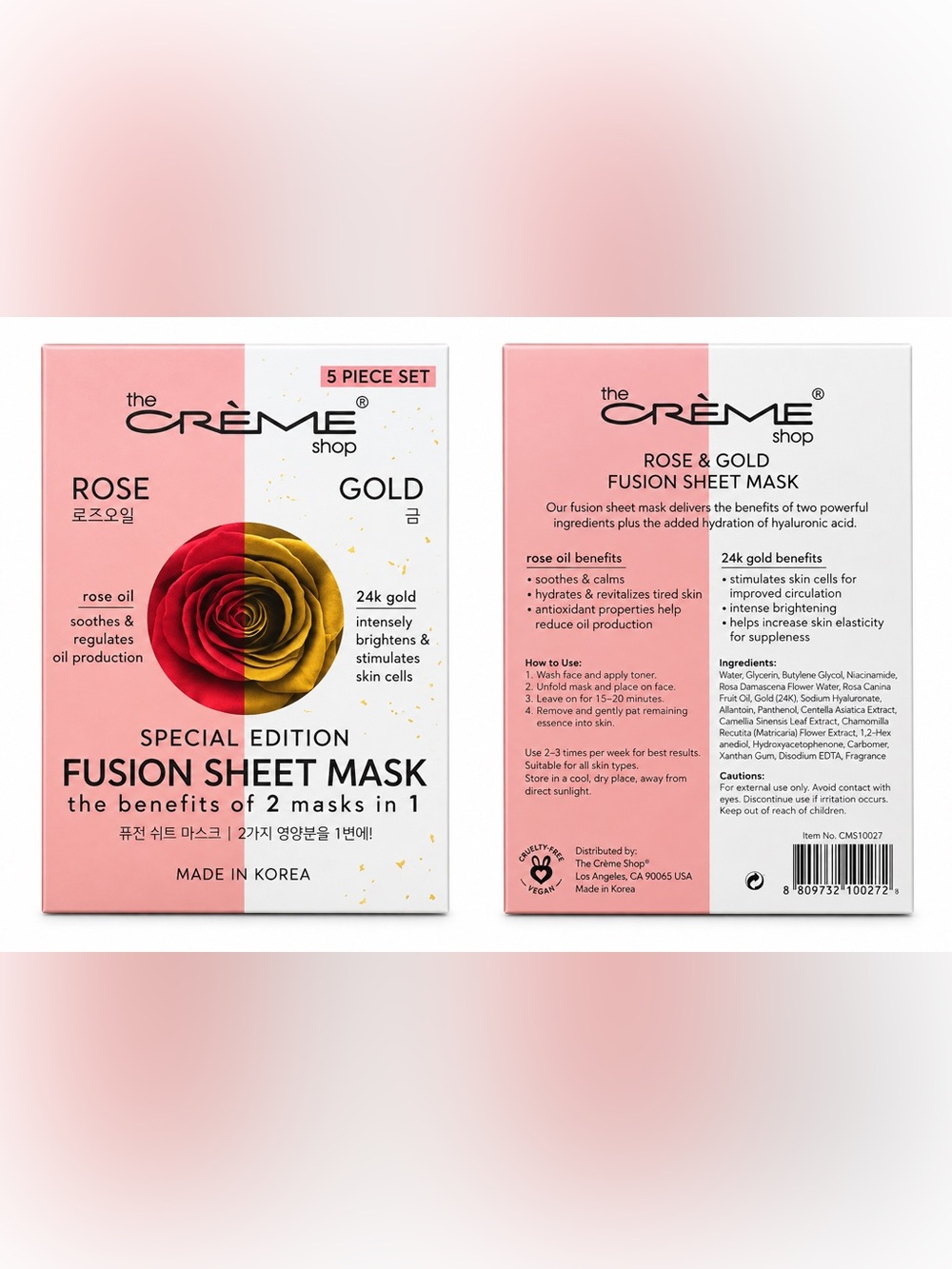 Rose & Gold Fusion Sheet Mask Set + FREE gift